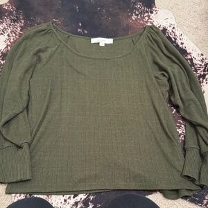 LOFT Olive Long Sleeve Top
